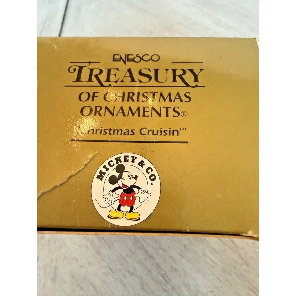 1994 Enesco Disney Christmas Cruisin Mickey Mouse‎ Red Car Ornament New in a Box